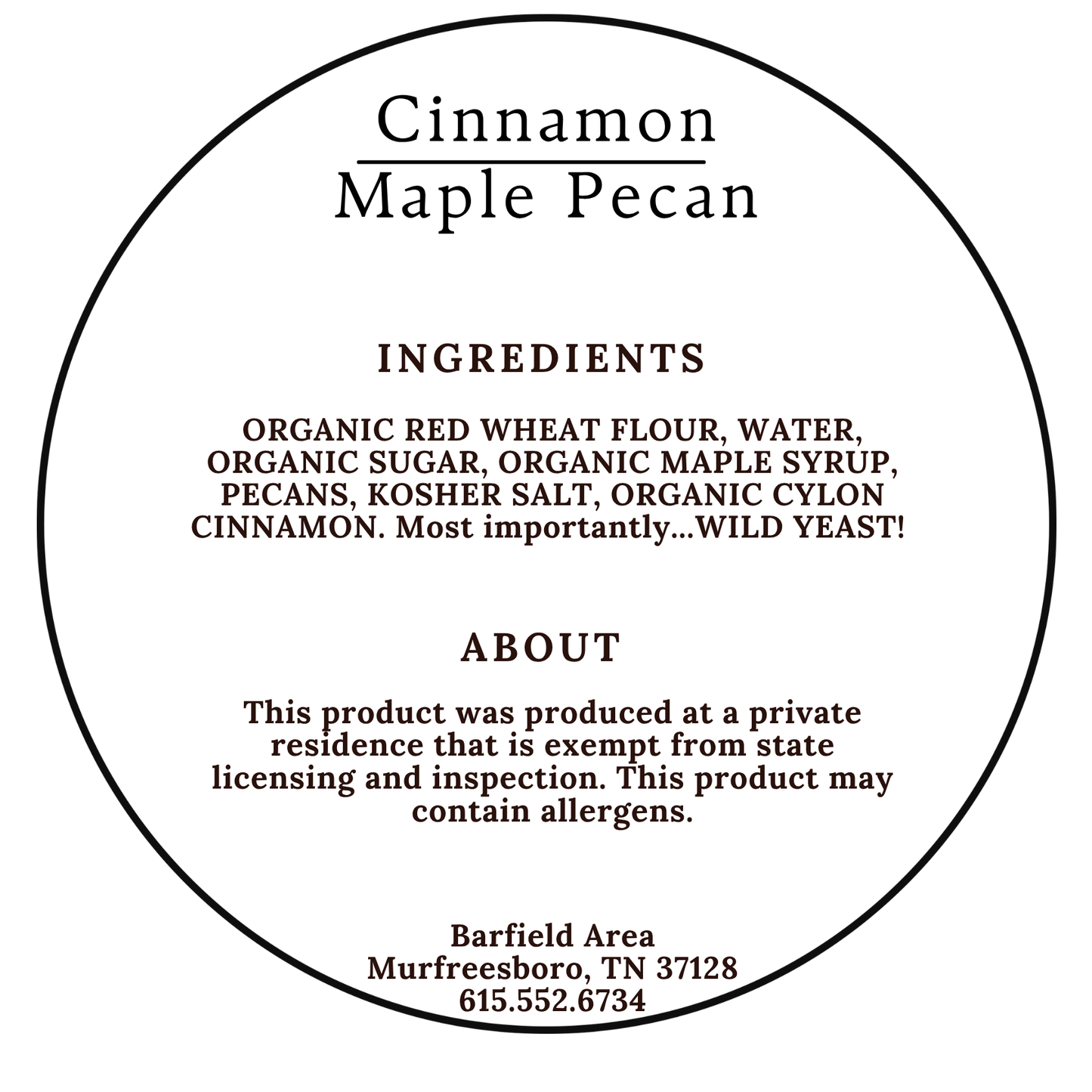 Cinnamon Maple Pecan Sourdough Loaf