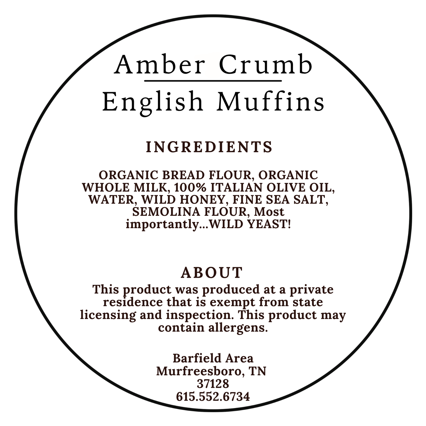 Amber Crumb English Muffins