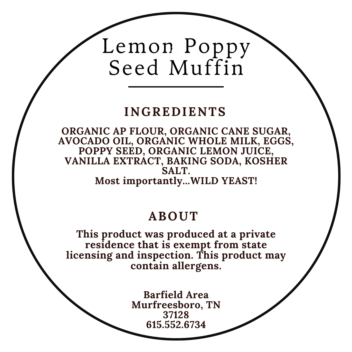 Lemon Drizzle Poppy Seed Sourdough Muffins (4-Pack)