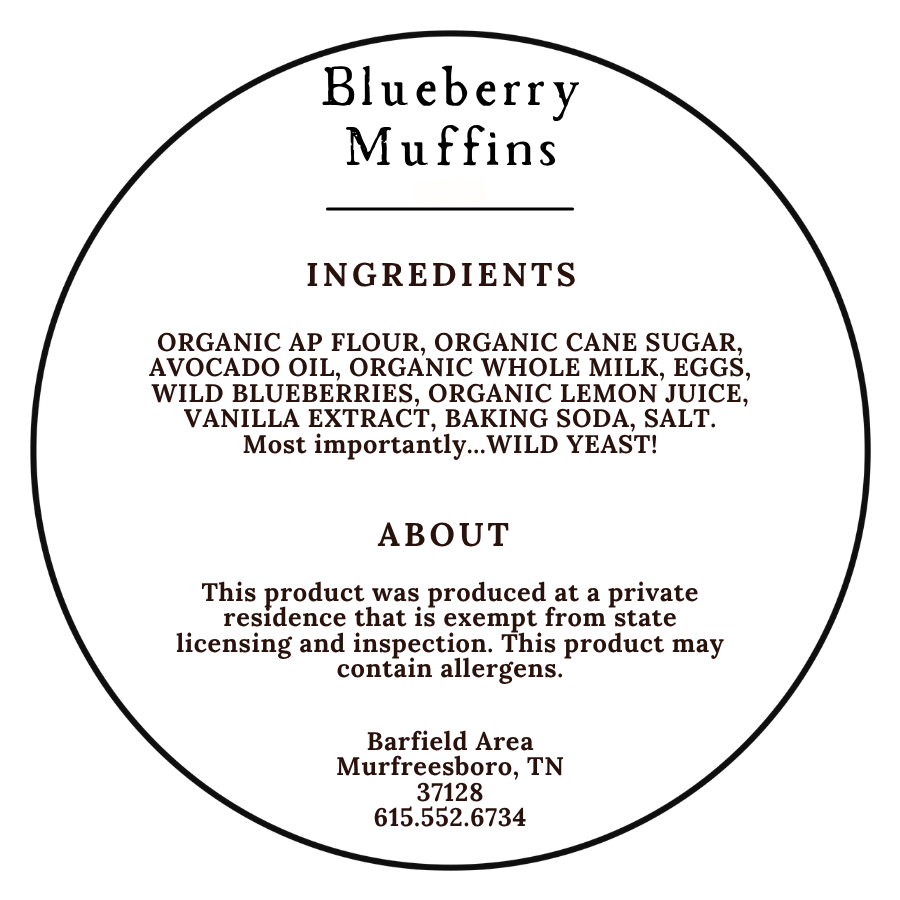 Blueberry Sourdough Muffins (4-Pack)