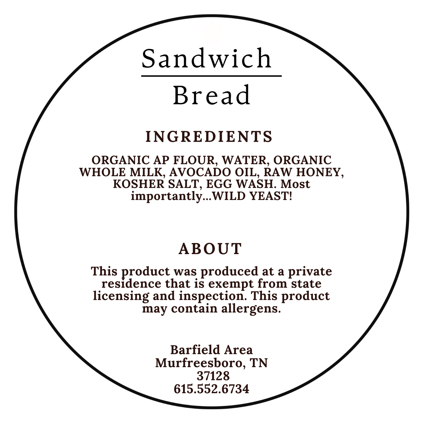 Sandwich Bread Sourdough Loaf